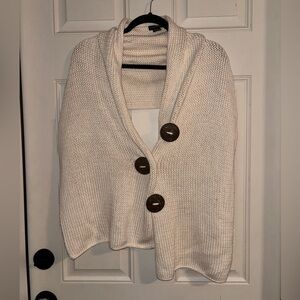 Pure HANDKNIT Womens 3 Button Scarf Cotton Gray 57" X 15"